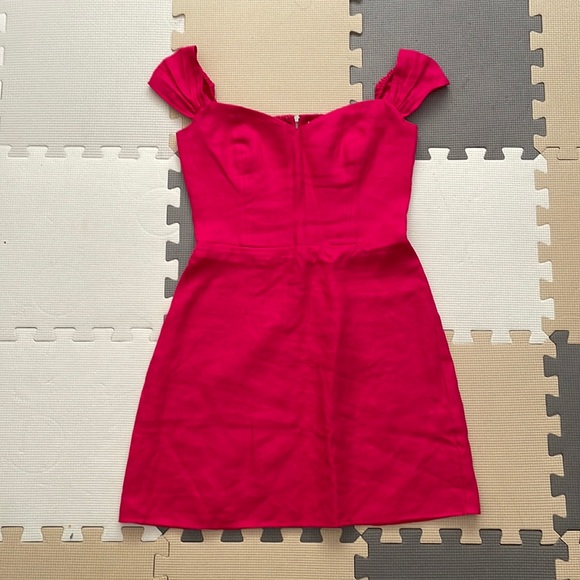 Reformation Gavina Linen Dress - deep magenta - Picture 3 of 7